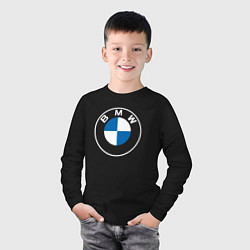 Лонгслив хлопковый детский BMW LOGO 2020, цвет: черный — фото 2