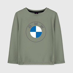 Лонгслив хлопковый детский BMW LOGO 2020, цвет: авокадо