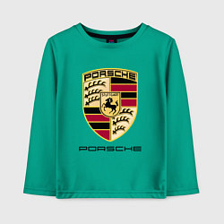 Лонгслив хлопковый детский PORSCHE, цвет: зеленый