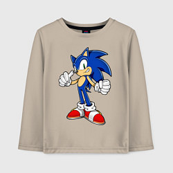 Лонгслив хлопковый детский Sonic, цвет: миндальный