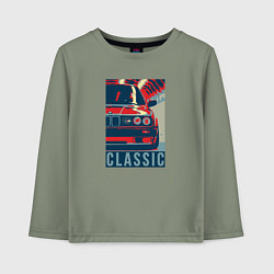 Лонгслив хлопковый детский BMW e30 classic, цвет: авокадо