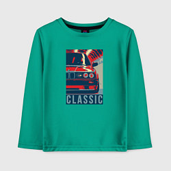 Лонгслив хлопковый детский BMW e30 classic, цвет: зеленый