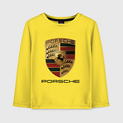 Лонгслив хлопковый детский PORSCHE, цвет: желтый