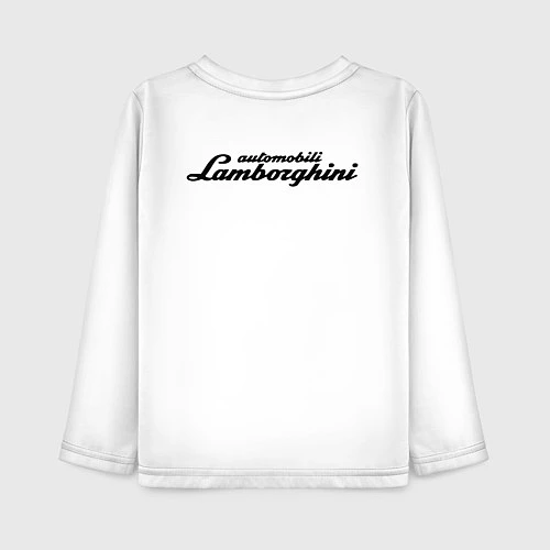 Детский лонгслив Lamborghini спина / Белый – фото 2