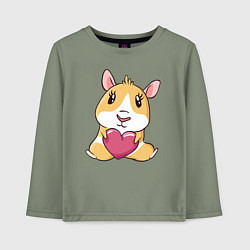 Лонгслив хлопковый детский Морская Свинка, цвет: авокадо