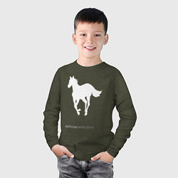 Лонгслив хлопковый детский White Pony, цвет: меланж-хаки — фото 2