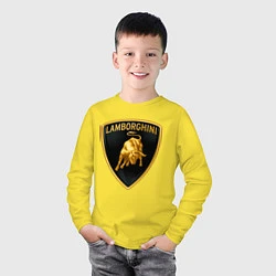 Лонгслив хлопковый детский Ламборгини, цвет: желтый — фото 2