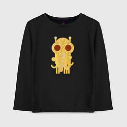 Лонгслив хлопковый детский The flying spaghetti monster, цвет: черный
