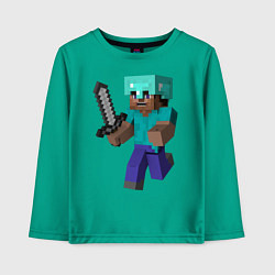 Лонгслив хлопковый детский Майнкрафт, цвет: зеленый