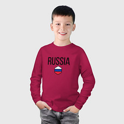 Лонгслив хлопковый детский Россия, цвет: маджента — фото 2