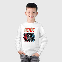 Лонгслив хлопковый детский ACDC, цвет: белый — фото 2