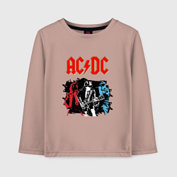 Лонгслив хлопковый детский ACDC, цвет: пыльно-розовый