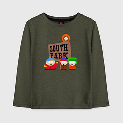 Лонгслив хлопковый детский South Park, цвет: меланж-хаки