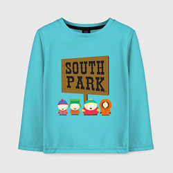 Лонгслив хлопковый детский South Park, цвет: бирюзовый