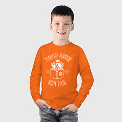 Лонгслив хлопковый детский Лавкрафт, цвет: оранжевый — фото 2