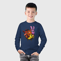 Лонгслив хлопковый детский Five Nights At Freddys, цвет: тёмно-синий — фото 2