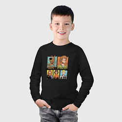 Лонгслив хлопковый детский Скуби-Ду, цвет: черный — фото 2