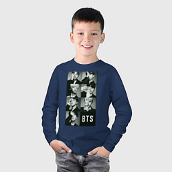 Лонгслив хлопковый детский BTS, цвет: тёмно-синий — фото 2
