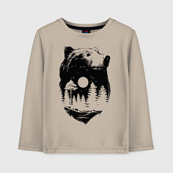 Лонгслив хлопковый детский Bear, цвет: миндальный