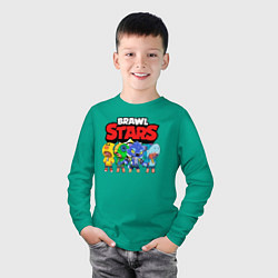 Лонгслив хлопковый детский BRAWL STARS, цвет: зеленый — фото 2