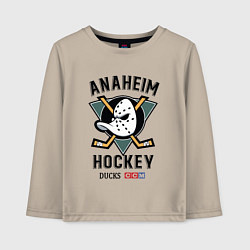 Лонгслив хлопковый детский ANAHEIM DUCKS, цвет: миндальный