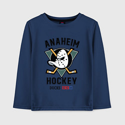 Лонгслив хлопковый детский ANAHEIM DUCKS, цвет: тёмно-синий
