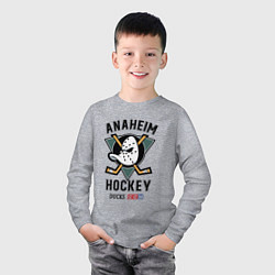 Лонгслив хлопковый детский ANAHEIM DUCKS, цвет: меланж — фото 2