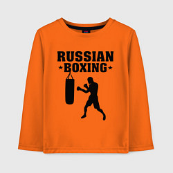 Лонгслив хлопковый детский Russian Boxing, цвет: оранжевый