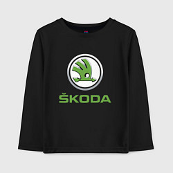 Лонгслив хлопковый детский Skoda, цвет: черный