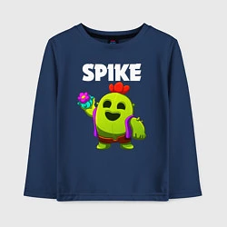 Лонгслив хлопковый детский BRAWL STARS SPIKE, цвет: тёмно-синий