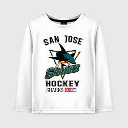 Лонгслив хлопковый детский SAN JOSE SHARKS, цвет: белый