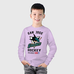 Лонгслив хлопковый детский SAN JOSE SHARKS, цвет: лаванда — фото 2