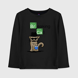 Лонгслив хлопковый детский Breaking Cat, цвет: черный