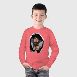 Лонгслив хлопковый детский Snoop Dogg, цвет: коралловый — фото 2