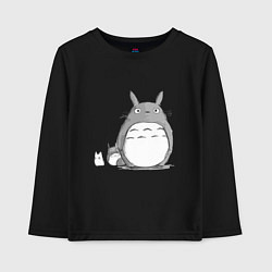 Лонгслив хлопковый детский Тоторо, цвет: черный