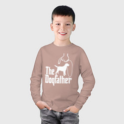 Лонгслив хлопковый детский The Dogfather - пародия, цвет: пыльно-розовый — фото 2