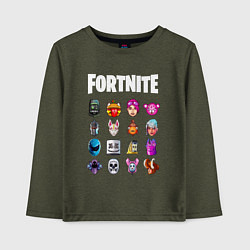 Лонгслив хлопковый детский FORTNITE, цвет: меланж-хаки