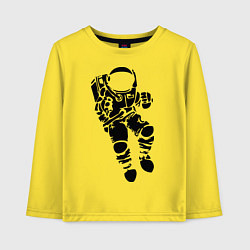 Лонгслив хлопковый детский Космонавт, цвет: желтый