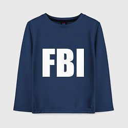 Лонгслив хлопковый детский FBI, цвет: тёмно-синий