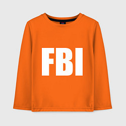 Лонгслив хлопковый детский FBI, цвет: оранжевый