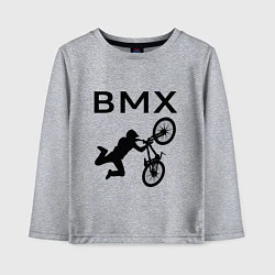 Лонгслив хлопковый детский Велоспорт BMX Z, цвет: меланж