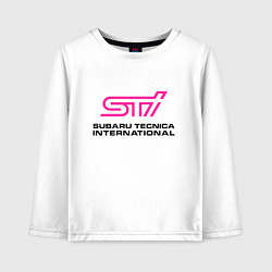 Лонгслив хлопковый детский SUBARU STI Z, цвет: белый