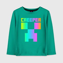 Лонгслив хлопковый детский MINECRAFT CREEPER, цвет: зеленый