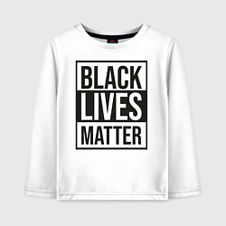 Лонгслив хлопковый детский BLACK LIVES MATTER, цвет: белый
