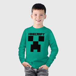 Лонгслив хлопковый детский MINECRAFT CREEPER, цвет: зеленый — фото 2