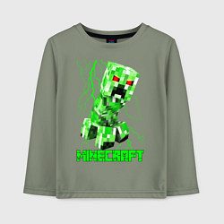 Лонгслив хлопковый детский MINECRAFT CREEPER, цвет: авокадо