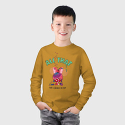 Лонгслив хлопковый детский Минни Маус, цвет: горчичный — фото 2