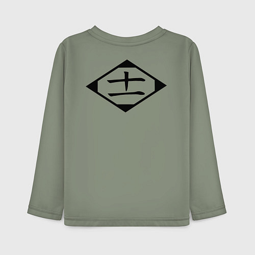 Детский лонгслив Bleach - 11-ый отряд спина / Авокадо – фото 2