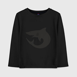 Лонгслив хлопковый детский Акулы (Sharks), цвет: черный
