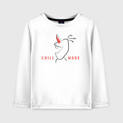 Лонгслив хлопковый детский Olaf: Chill Mode, цвет: белый